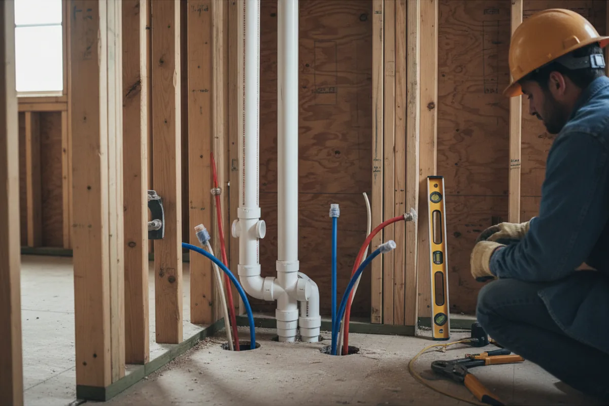 Drain and supply rough-in during Drain Cleaning in Potsdam